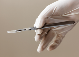 close up of surgeon's scalpel 