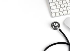 keyboard and stethoscope