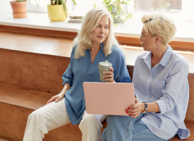 Two women having a caring conversation 
