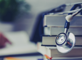 stethoscope on books