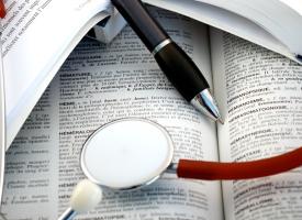 book and stethoscope 