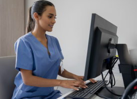 Doctor on computer
