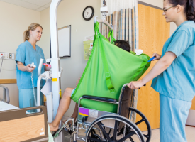Patient being transferred