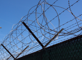 Prison barbed wire fence