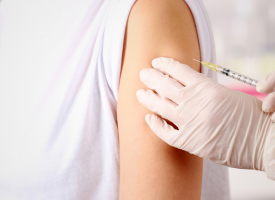 Patient receiving a vaccine