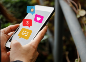 Person using social media on smartphone