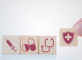 Health insurance building blocks concept image