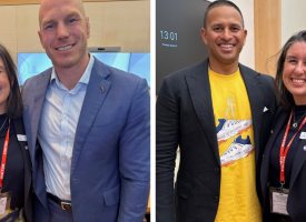 Dr Kerrie Aust with Senator David Pocock and sricketer Usman Khawaja