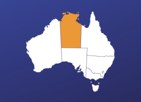 Map of Australia with Northern Territory highlighted