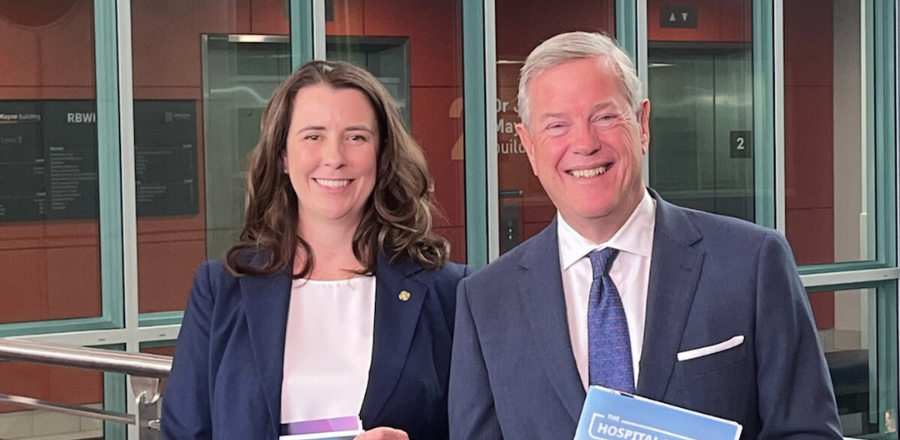 Dr Danielle McMullen and Minister Tim Nicholls