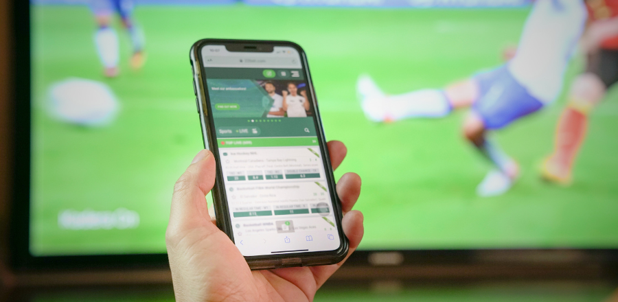 image of gambling on phone