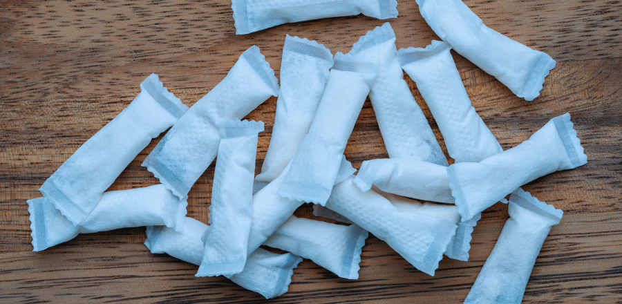 Nicotine pouches on a table